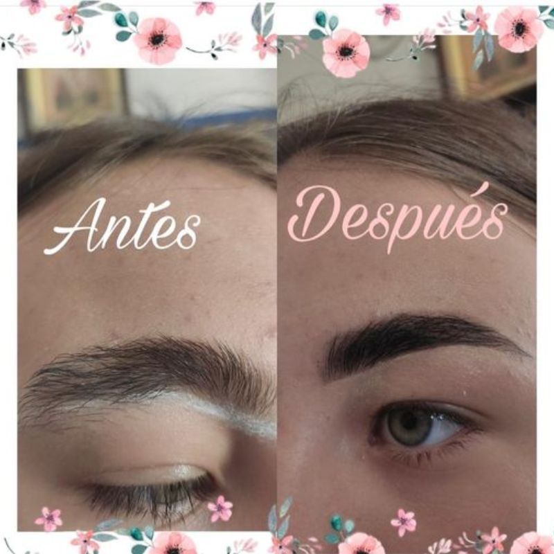 Antes y despues tratamiento de cejas